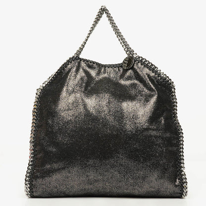 Stella McCartney Falabella Tote in Chamois Vegan Shaggy Deer mit Ruthenium-Hardware, glänzend gepunktet