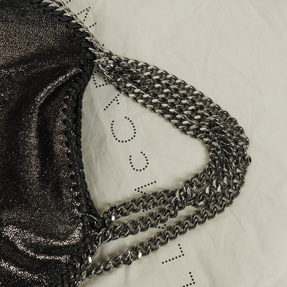 Stella McCartney Falabella Tote in Chamois Vegan Shaggy Deer mit Ruthenium-Hardware, glänzend gepunktet