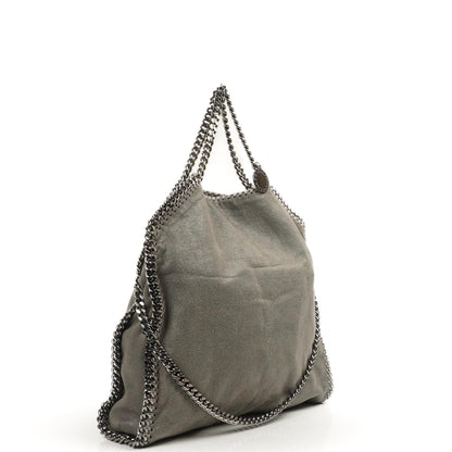 Stella McCartney Falabella Tote Stahlgrau Vegan Shaggy Deer Klapptasche