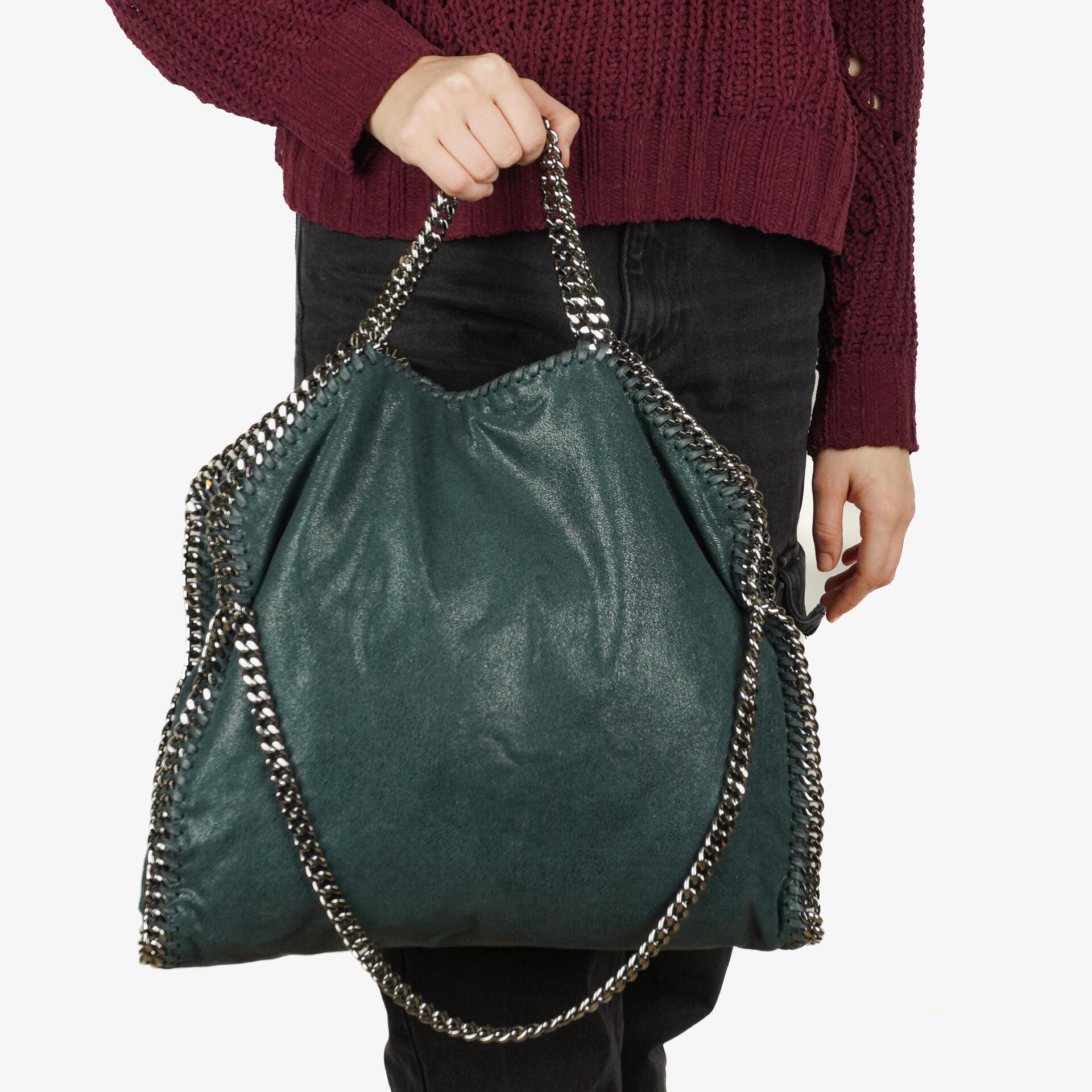 Stella McCartney Falabella Tote Vegan Shaggy Deer Fold Over Tasche