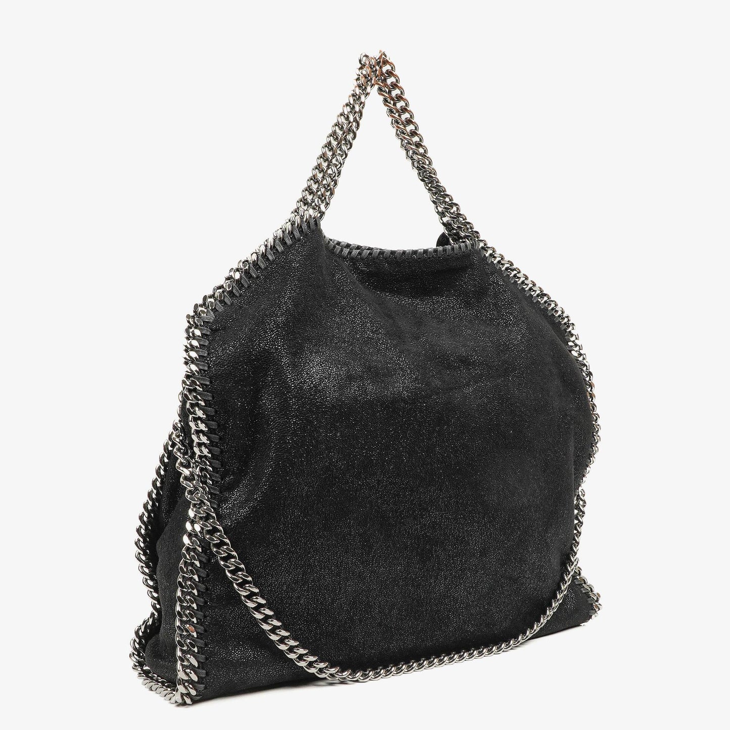 Stella McCartney Lady Tote Falabella Schwarz Vegane Shaggy Deer Fold-Over-Tasche