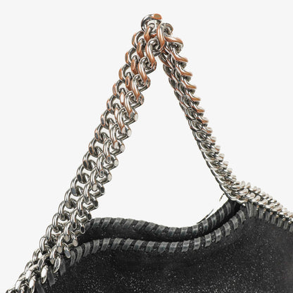 Stella McCartney Lady Tote Falabella Schwarz Vegane Shaggy Deer Fold-Over-Tasche