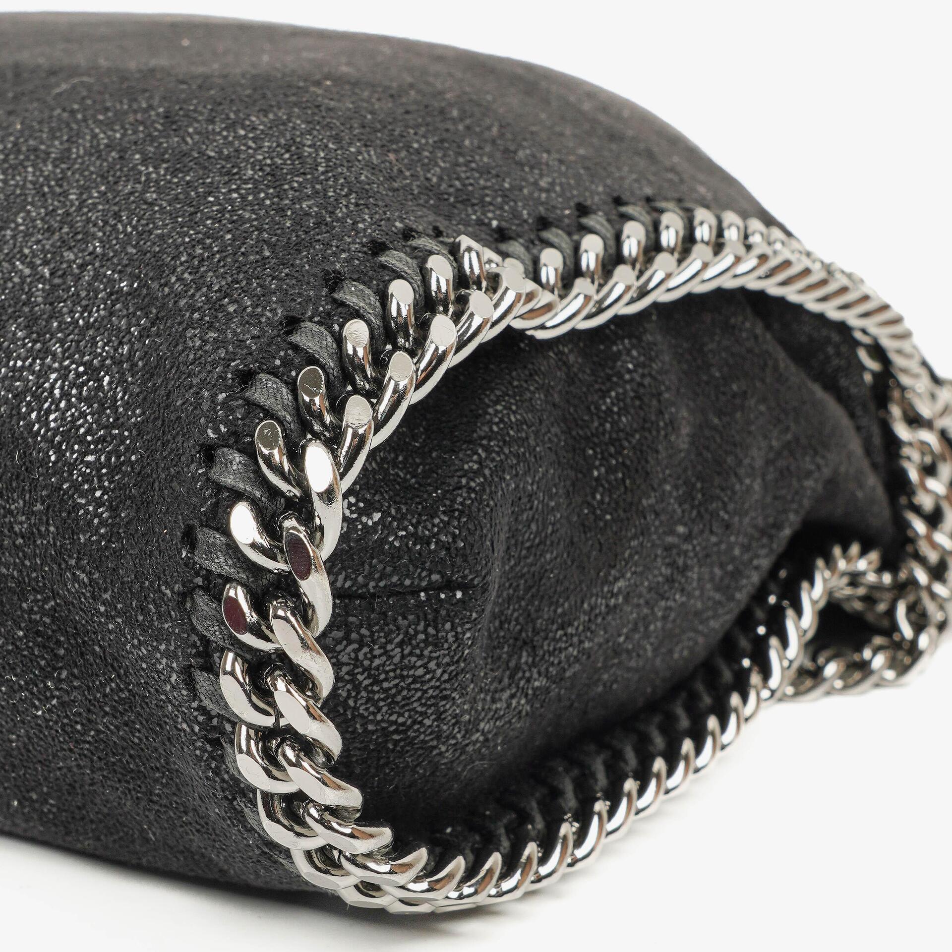 Stella McCartney Lady Tote Falabella Schwarz Vegane Shaggy Deer Fold-Over-Tasche