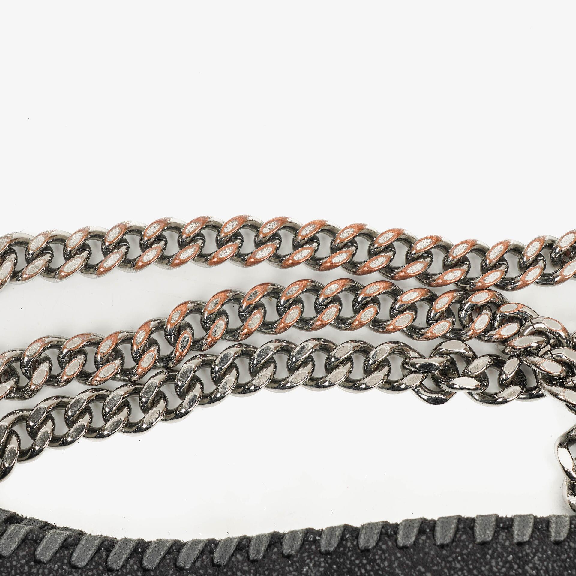 Stella McCartney Lady Tote Falabella Schwarz Vegane Shaggy Deer Fold-Over-Tasche