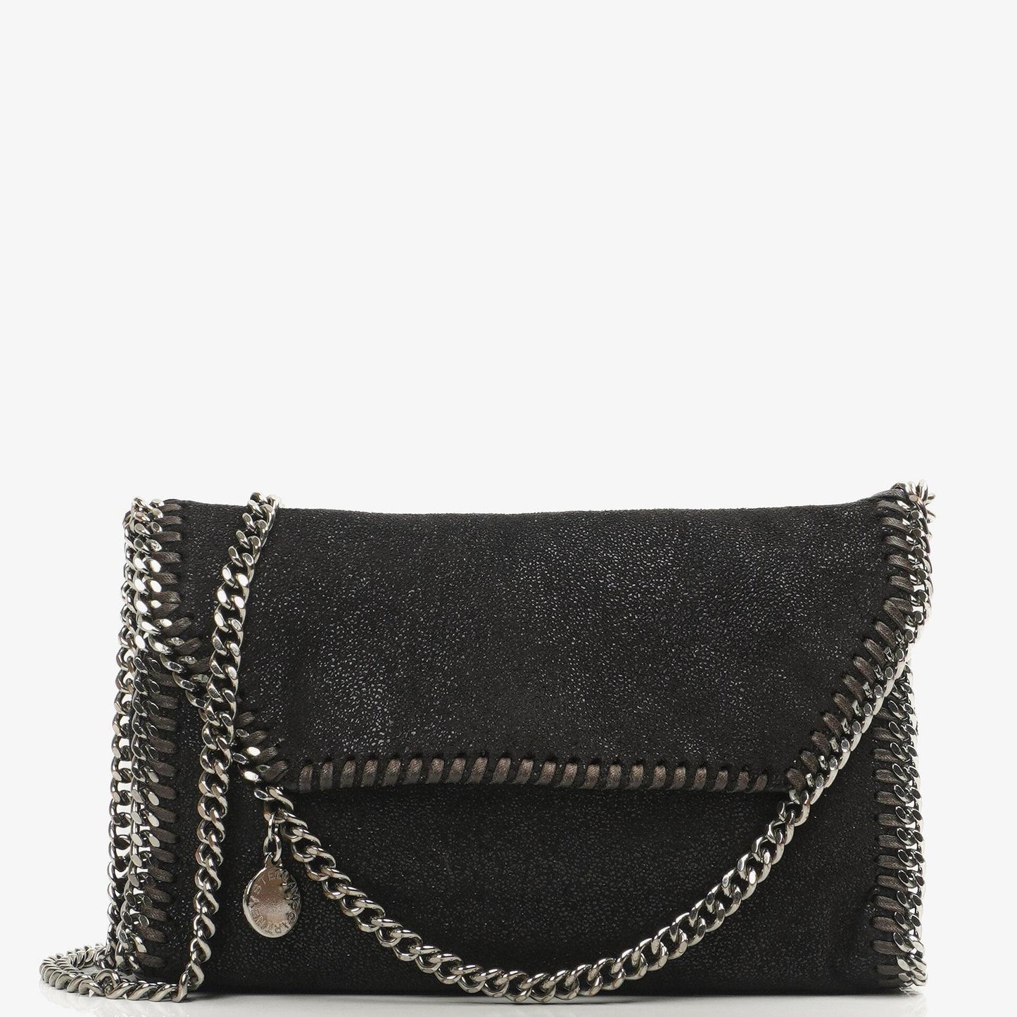 Stella McCartney Mini Falabella Schwarze Vegan Shaggy Deer Schultertasche