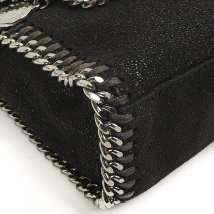 Stella McCartney Mini Falabella Schwarze Vegan Shaggy Deer Schultertasche