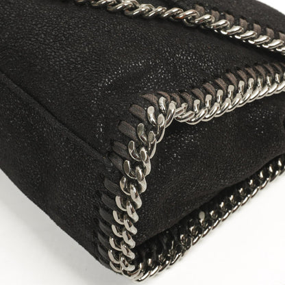 Stella McCartney Mini Falabella Schwarze Vegan Shaggy Deer Schultertasche