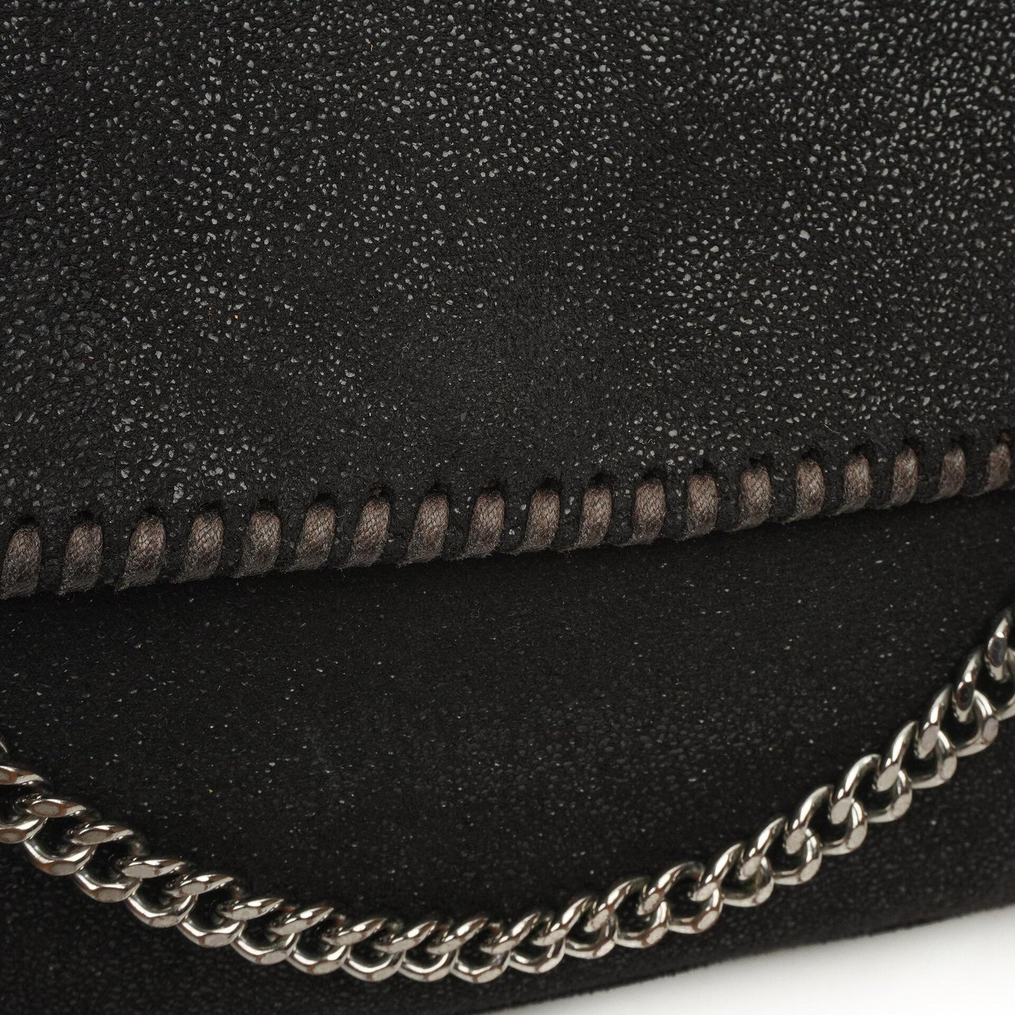 Stella McCartney Mini Falabella Schwarze Vegan Shaggy Deer Schultertasche