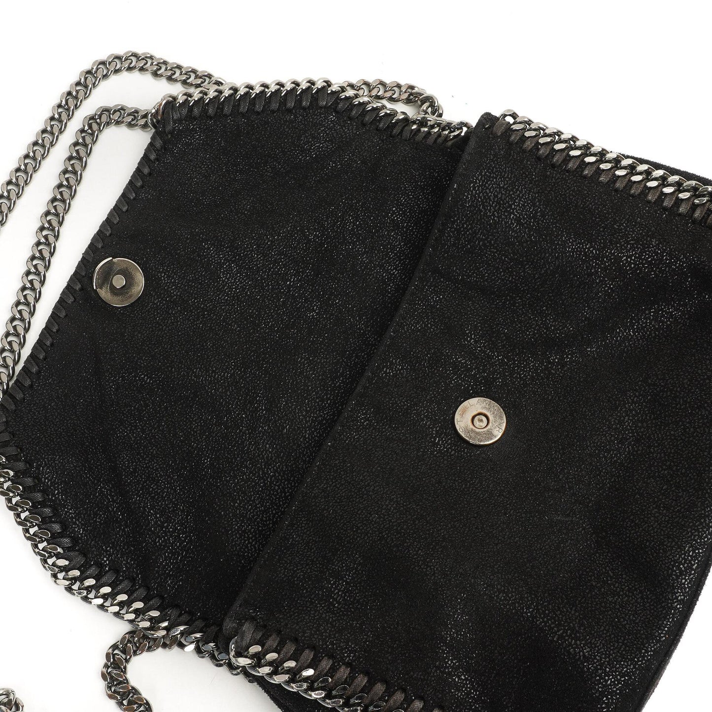 Stella McCartney Mini Falabella Schwarze Vegan Shaggy Deer Schultertasche