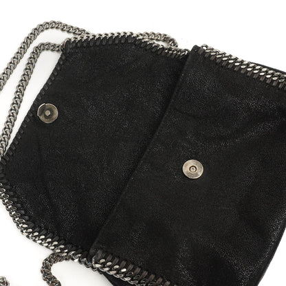 Stella McCartney Mini Falabella Schwarze Vegan Shaggy Deer Schultertasche