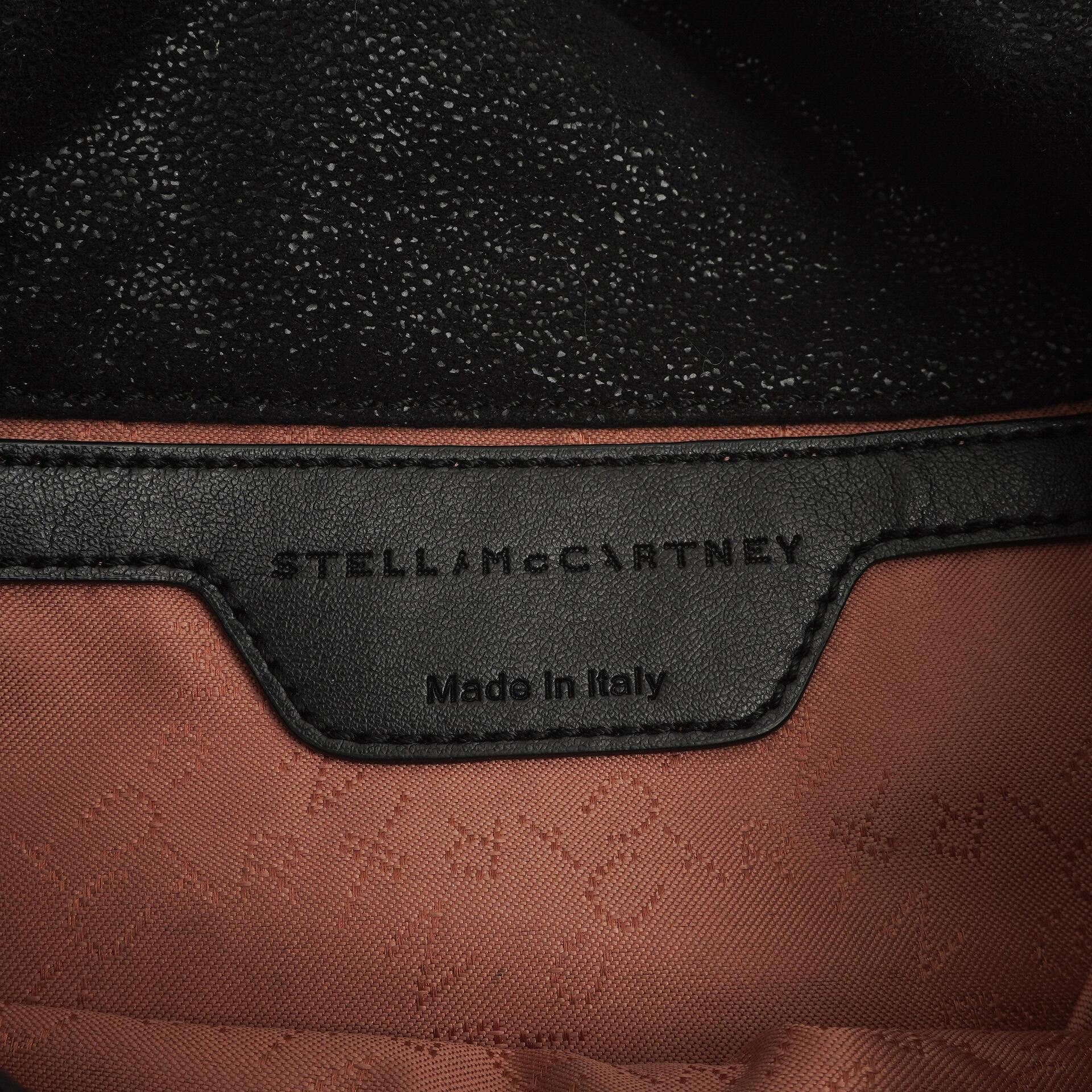 Stella McCartney Mini Falabella Schwarze Vegan Shaggy Deer Schultertasche