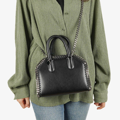 Stella McCartney Mini Falabella Box Handtasche mit Tragegriff aus schwarzem Eco Alter Nappa