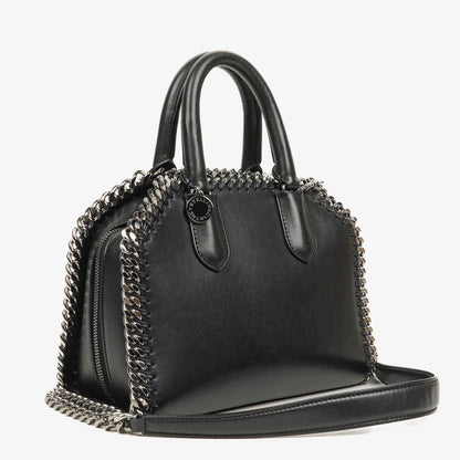Stella McCartney Mini Falabella Box Handtasche mit Tragegriff aus schwarzem Eco Alter Nappa
