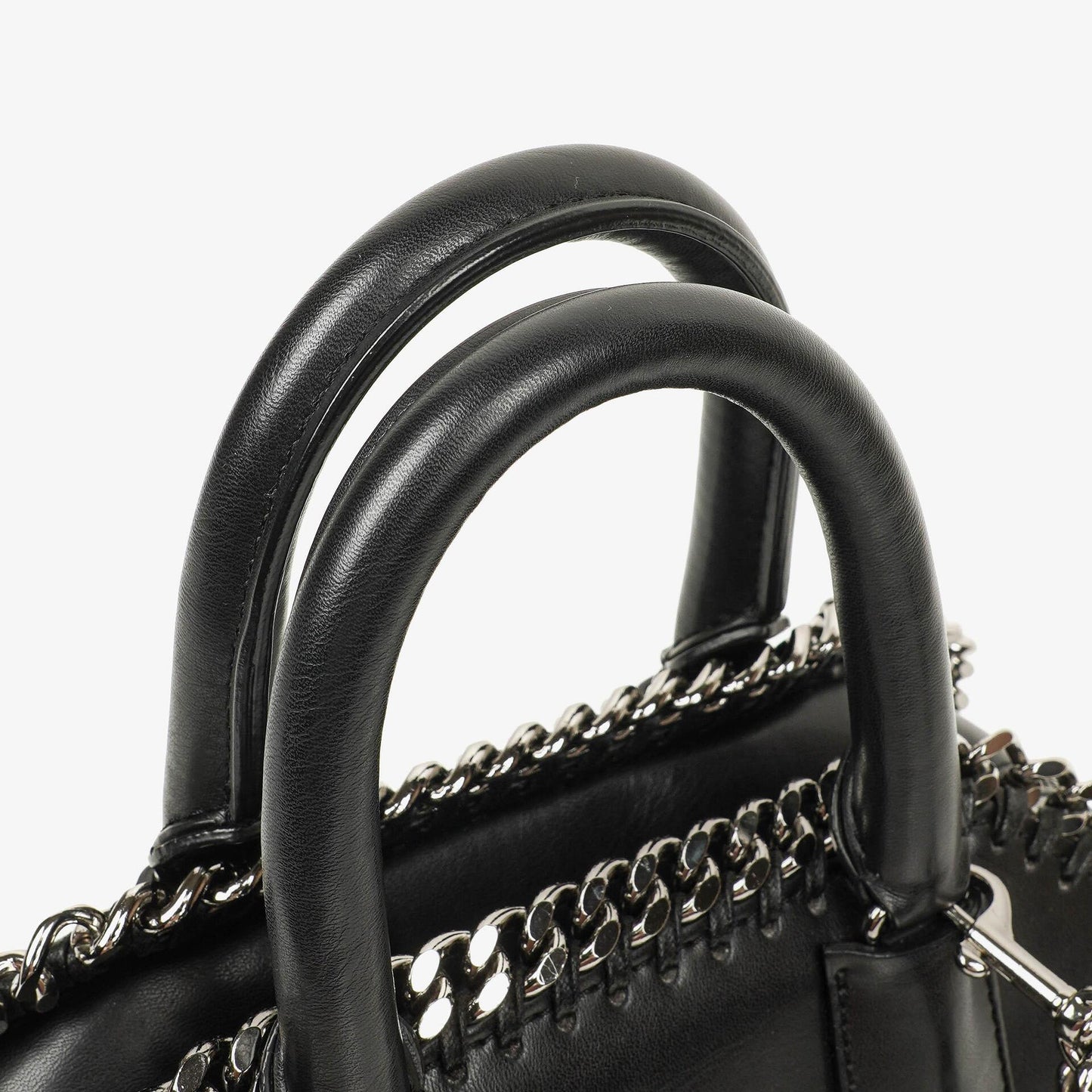 Stella McCartney Mini Falabella Box Handtasche mit Tragegriff aus schwarzem Eco Alter Nappa