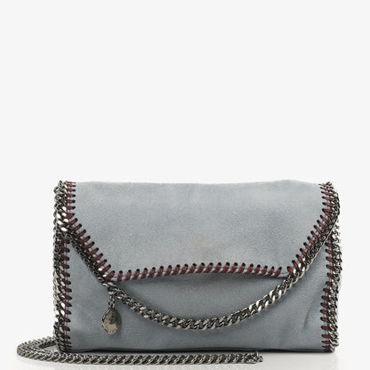 Stella McCartney Mini Falabella Schultertasche Azzurro Vegan Shaggy Deer