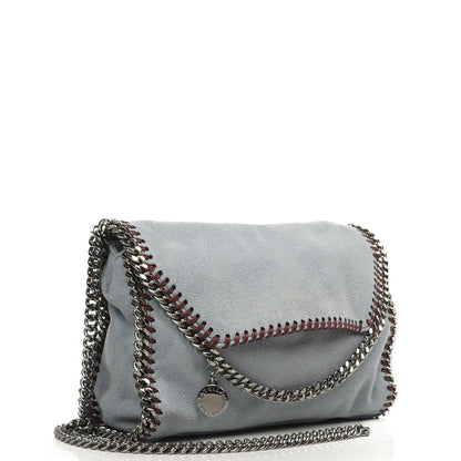Stella McCartney Mini Falabella Schultertasche Azzurro Vegan Shaggy Deer