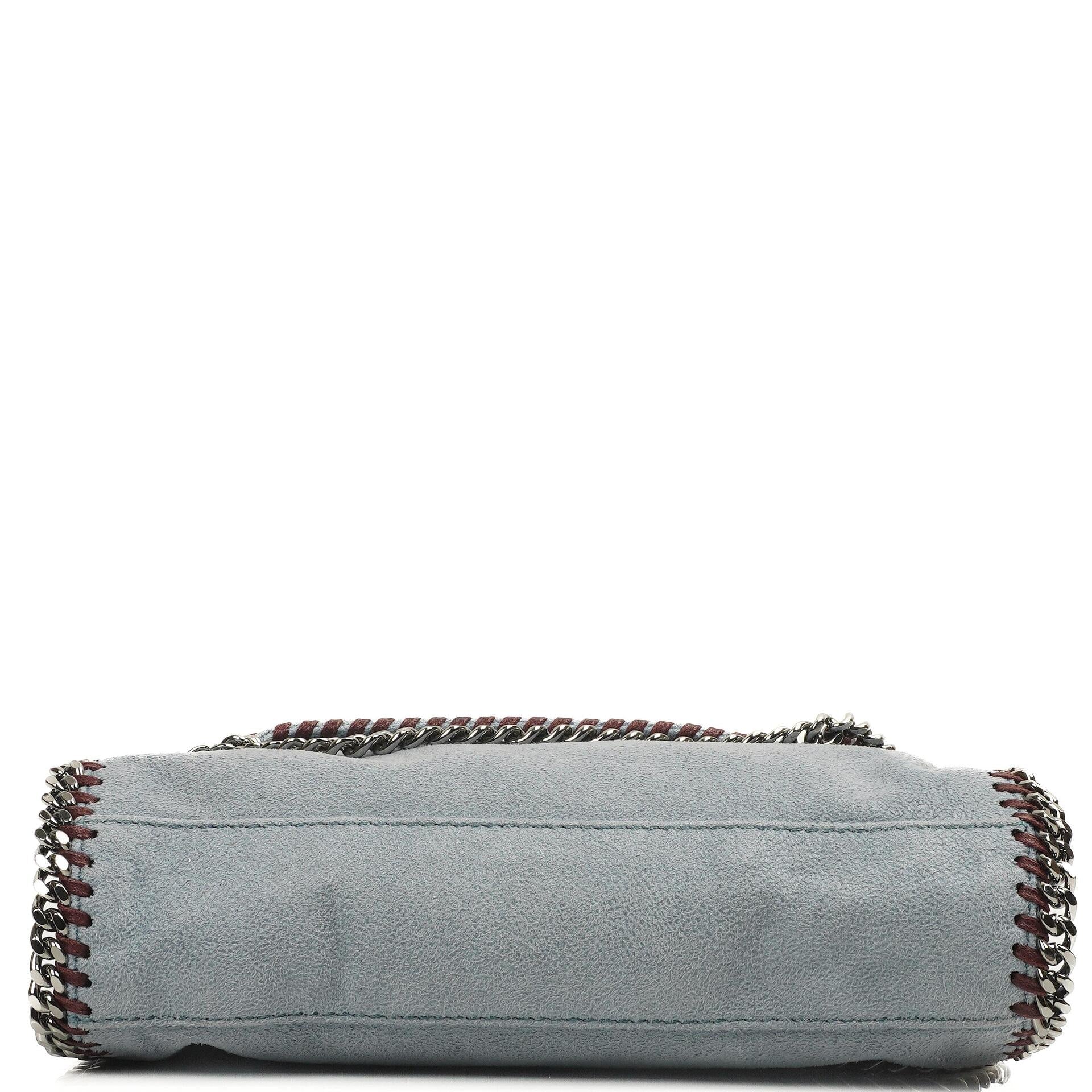 Stella McCartney Mini Falabella Schultertasche Azzurro Vegan Shaggy Deer