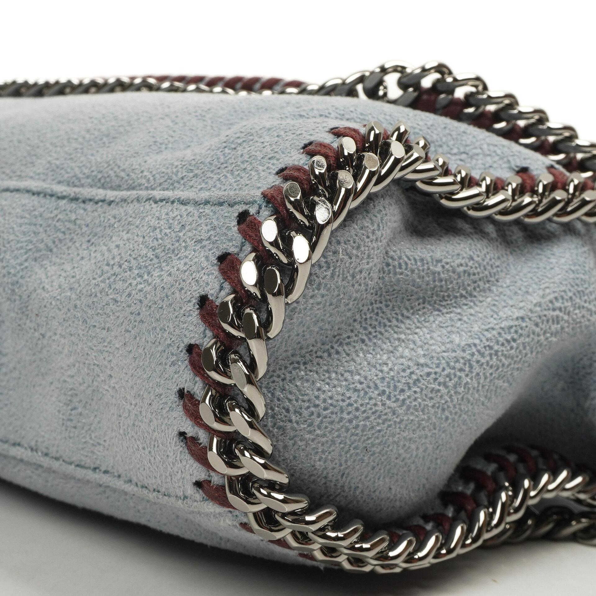 Stella McCartney Mini Falabella Schultertasche Azzurro Vegan Shaggy Deer