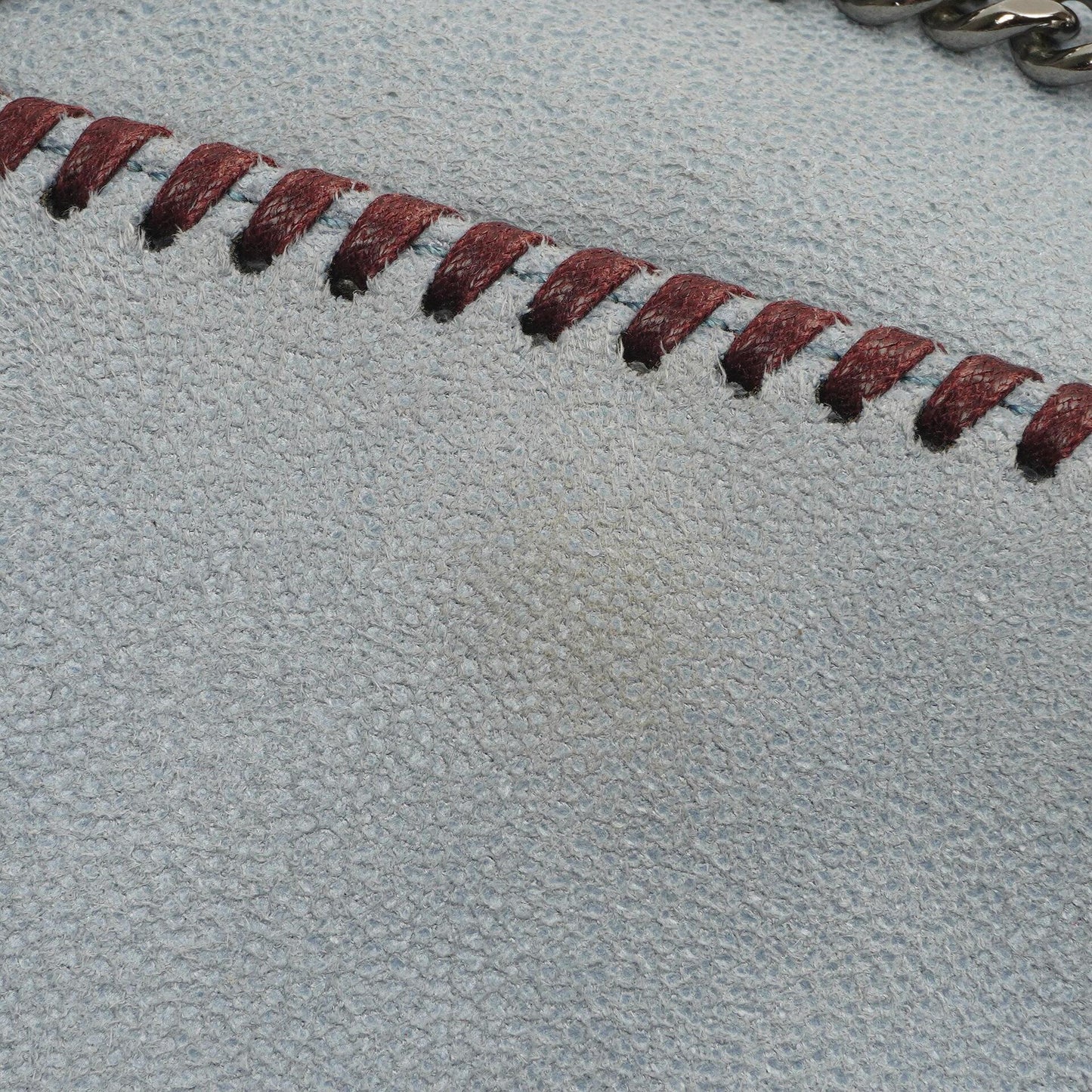 Stella McCartney Mini Falabella Schultertasche Azzurro Vegan Shaggy Deer