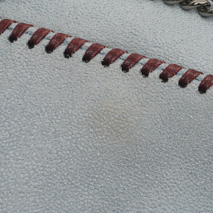 Stella McCartney Mini Falabella Schultertasche Azzurro Vegan Shaggy Deer