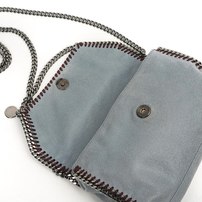 Stella McCartney Mini Falabella Schultertasche Azzurro Vegan Shaggy Deer