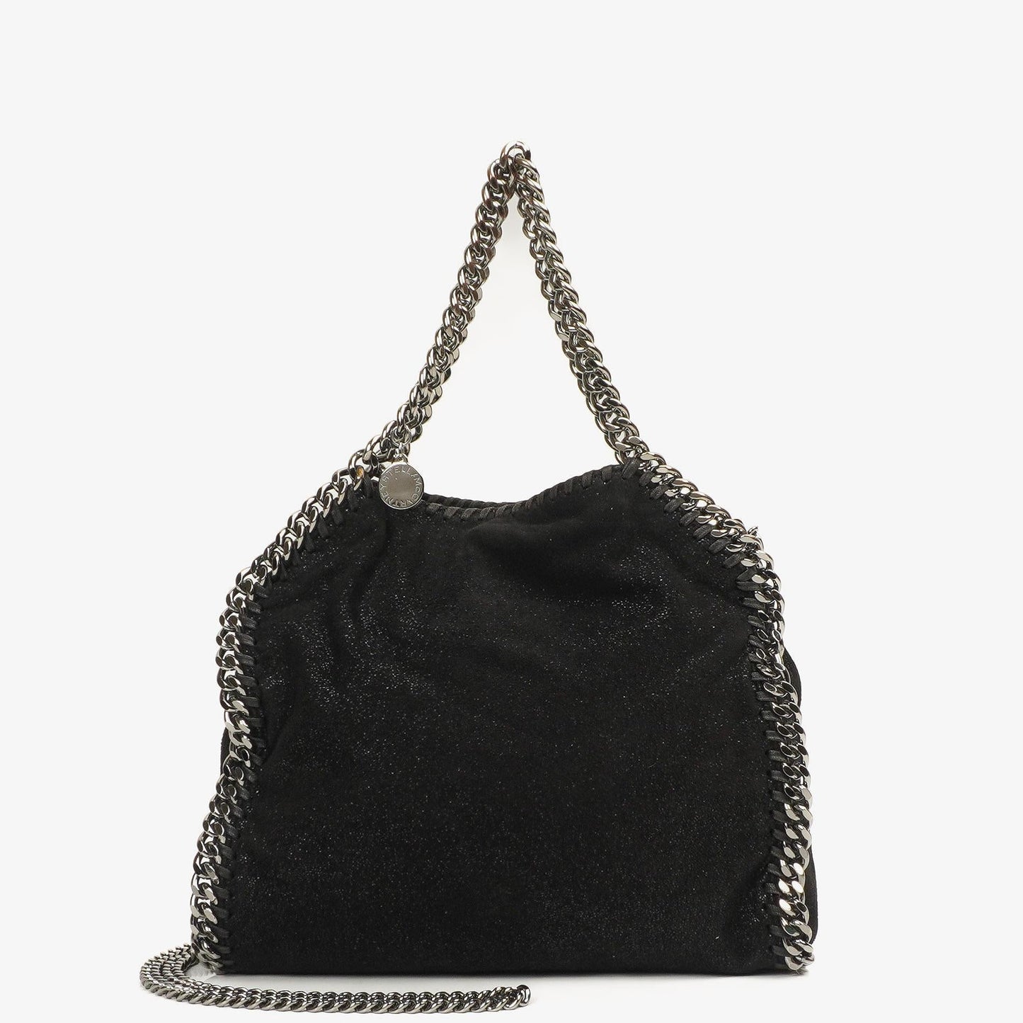 Stella McCartney Mini Tote Falabella Schwarze Vegane Shaggy Deer Fold Over Bag