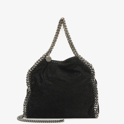 Stella McCartney Mini Tote Falabella Schwarze Vegane Shaggy Deer Fold Over Bag