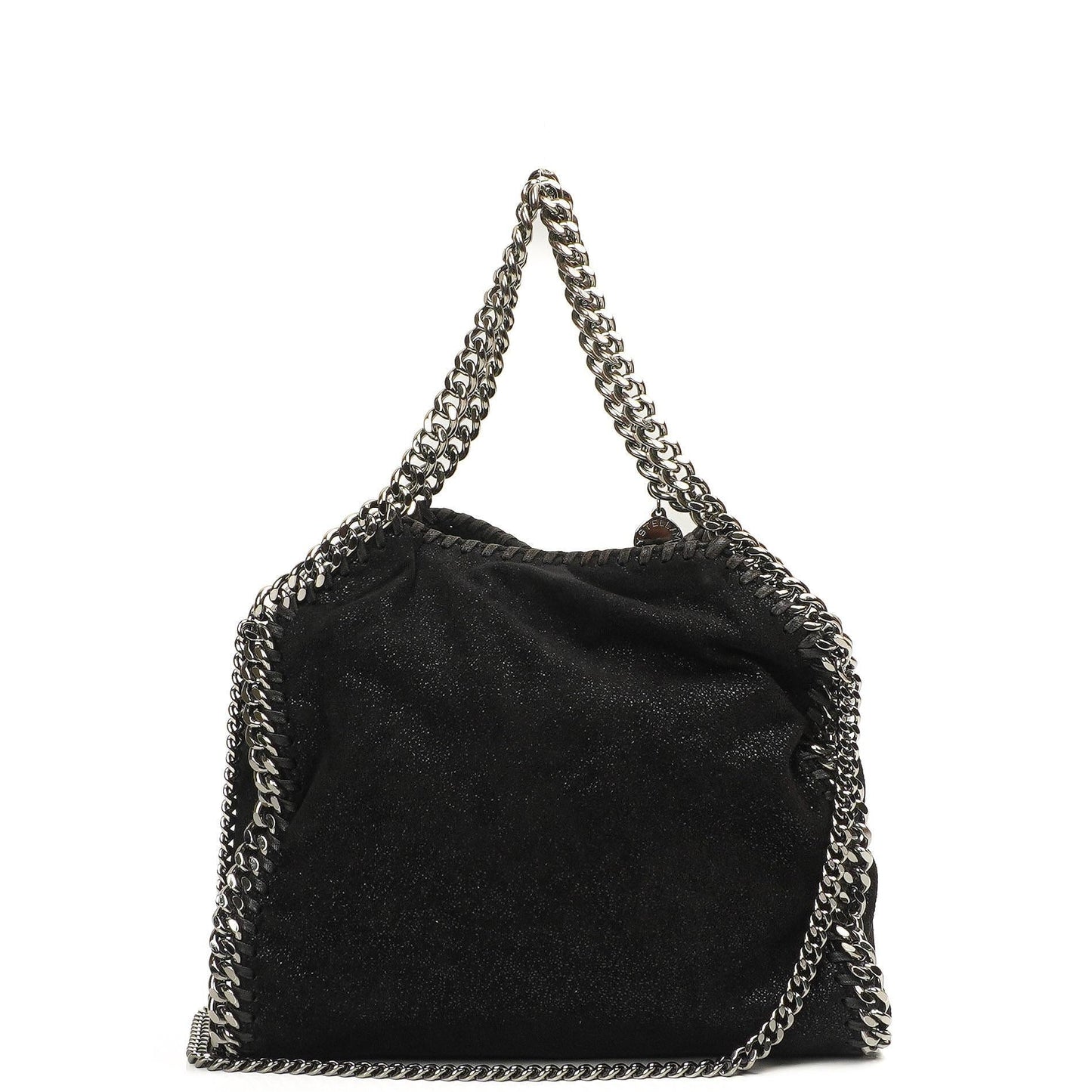 Stella McCartney Mini Tote Falabella Schwarze Vegane Shaggy Deer Fold Over Bag
