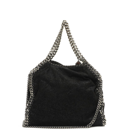 Stella McCartney Mini Tote Falabella Schwarze Vegane Shaggy Deer Fold Over Bag