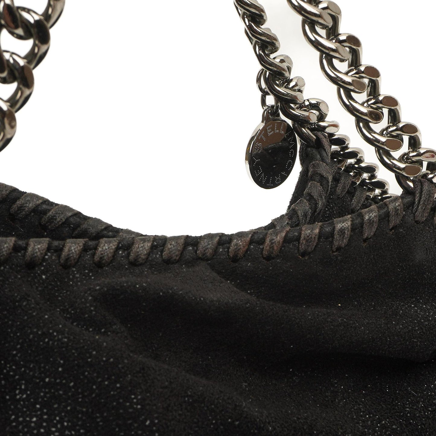 Stella McCartney Mini Tote Falabella Schwarze Vegane Shaggy Deer Fold Over Bag