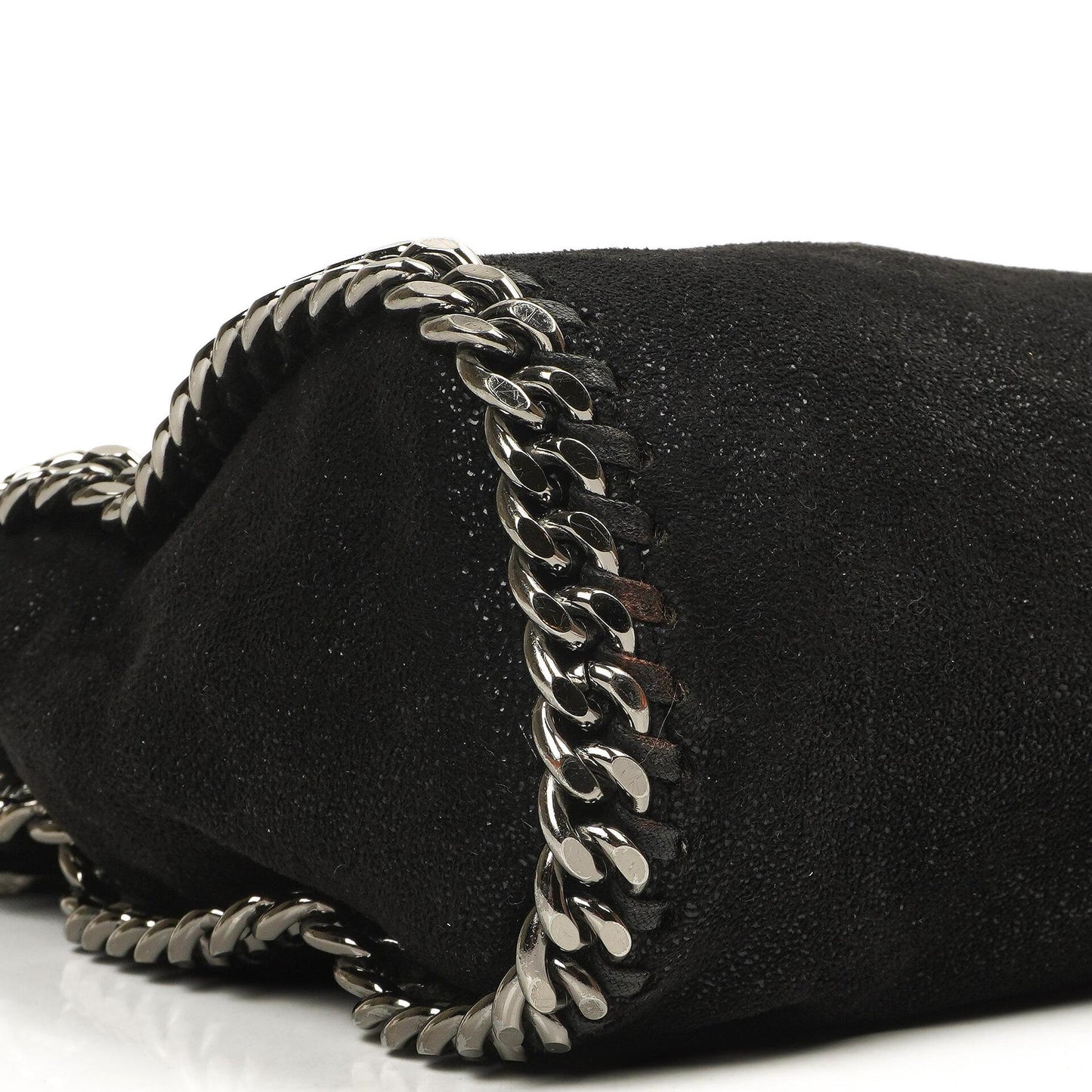 Stella McCartney Mini Tote Falabella Schwarze Vegane Shaggy Deer Fold Over Bag