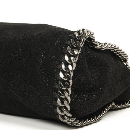 Stella McCartney Mini Tote Falabella Schwarze Vegane Shaggy Deer Fold Over Bag