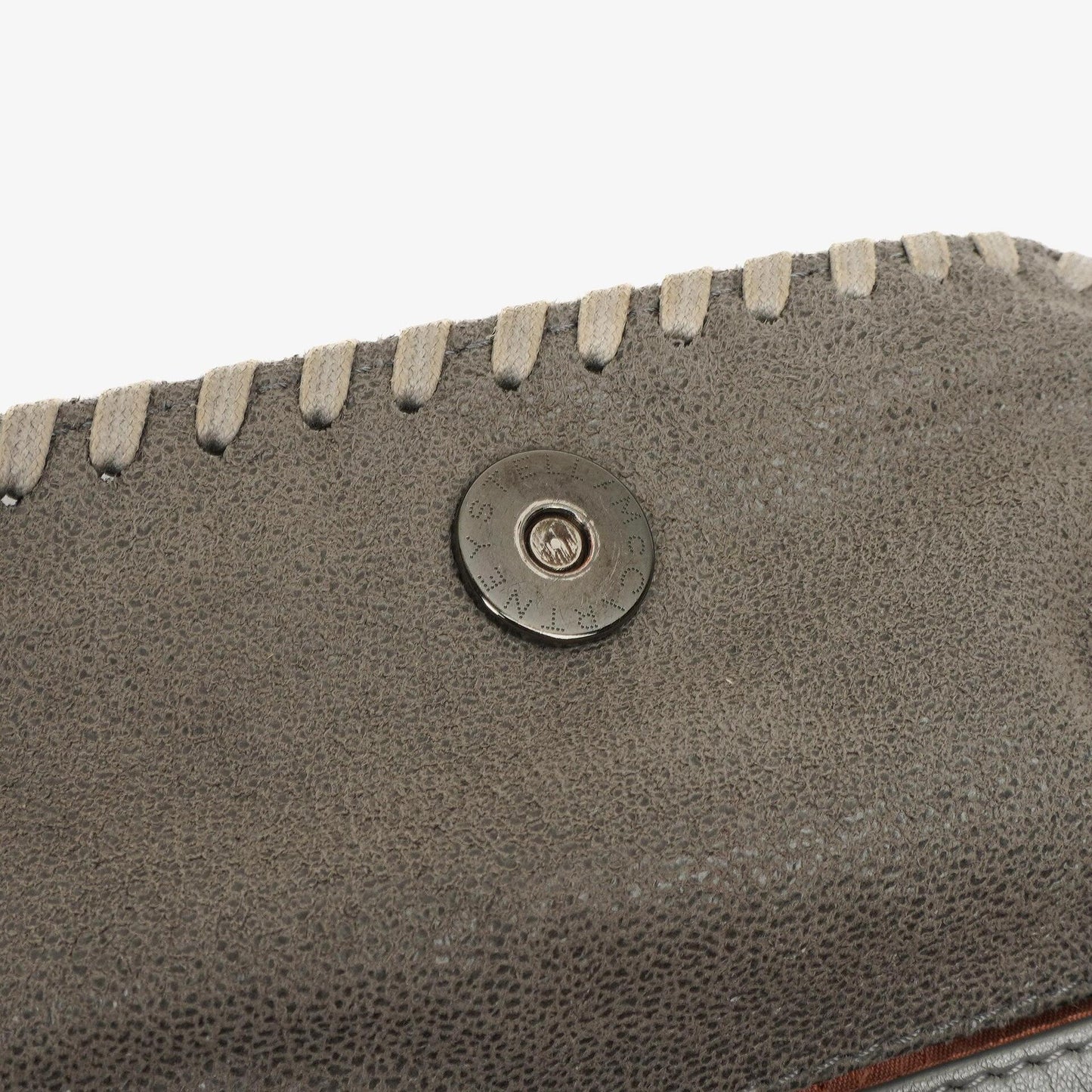 Stella McCartney Mini Tote Falabella Stahlgrau veganes Shaggy Deer Fold Over Tasche