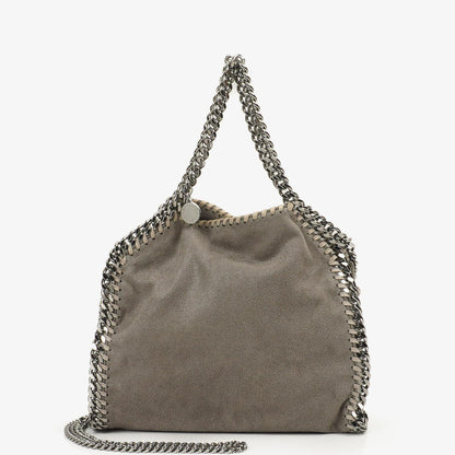 Stella McCartney Mini Tote Falabella Stahlgraue vegane Shaggy Deer Umhängetasche