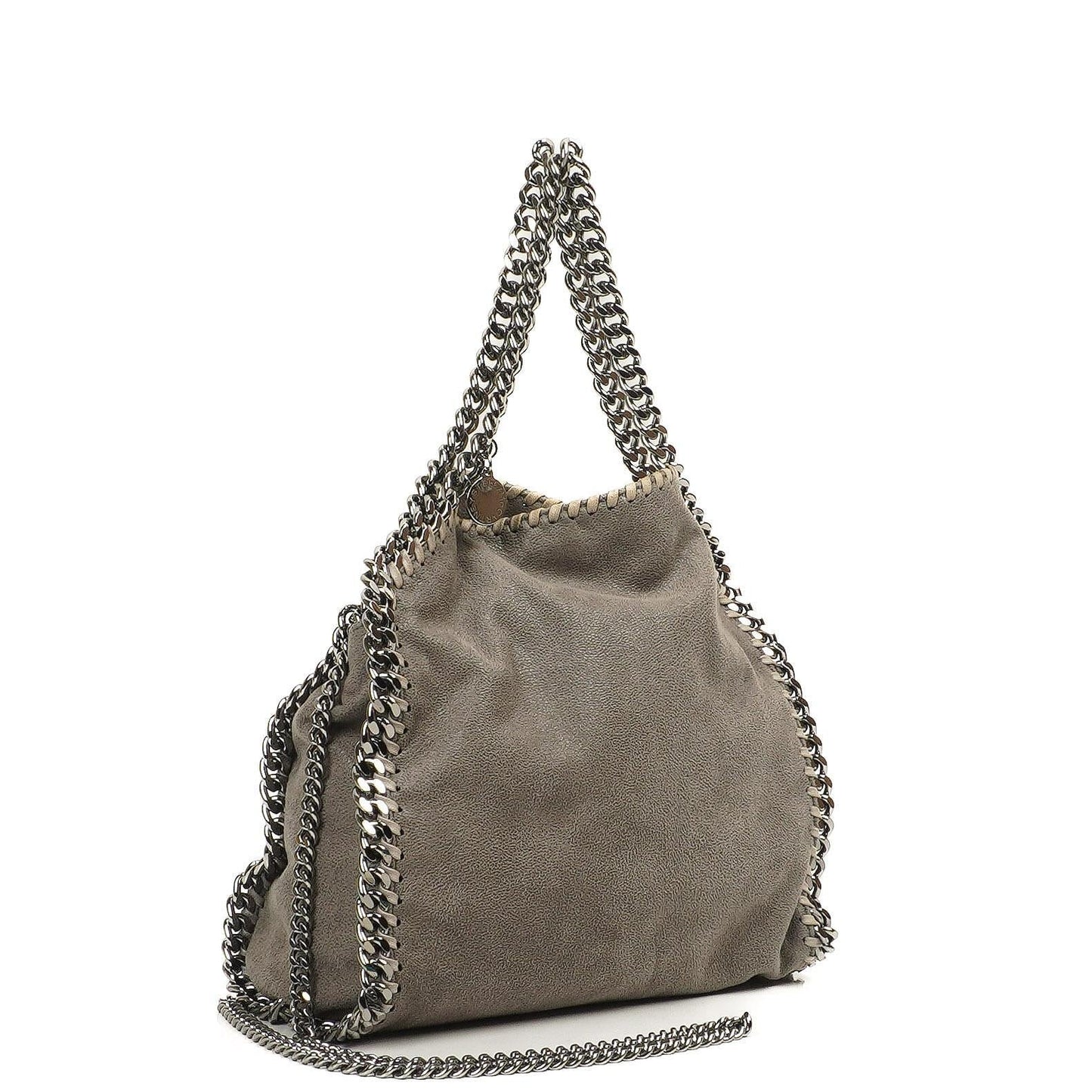 Stella McCartney Mini Tote Falabella Stahlgraue vegane Shaggy Deer Umhängetasche