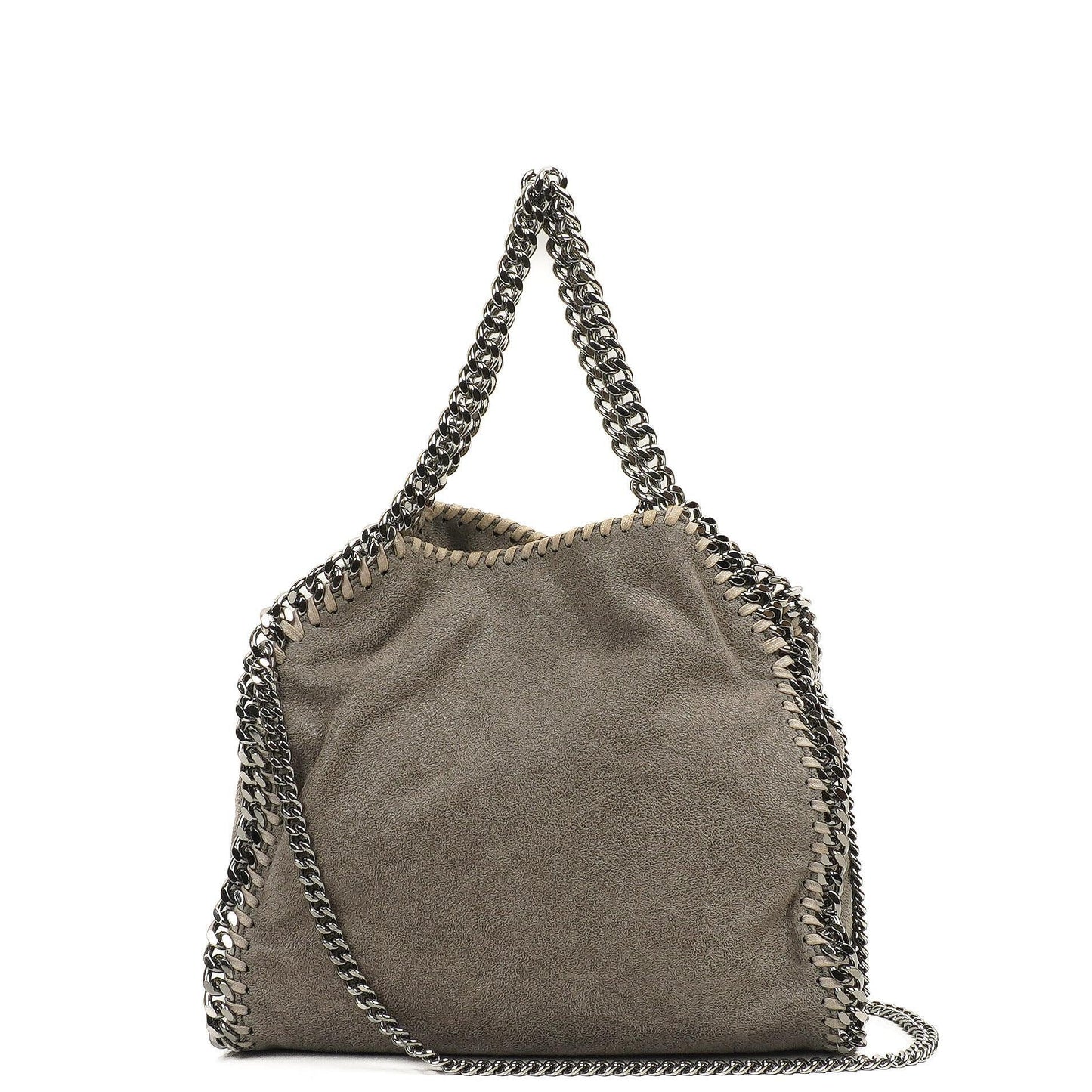 Stella McCartney Mini Tote Falabella Stahlgraue vegane Shaggy Deer Umhängetasche