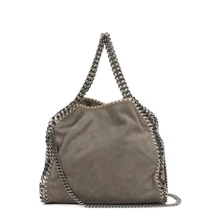 Stella McCartney Mini Tote Falabella Stahlgraue vegane Shaggy Deer Umhängetasche