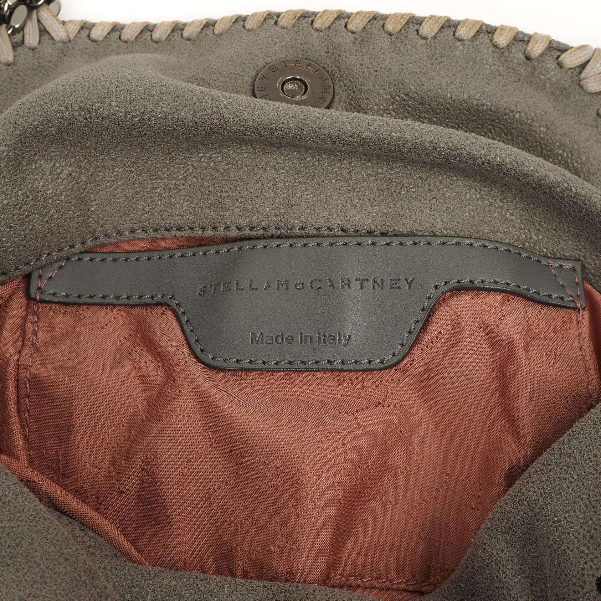 Stella McCartney Mini Tote Falabella Stahlgraue vegane Shaggy Deer Umhängetasche