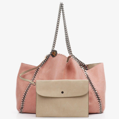 Stella McCartney Wendbare Falabella Tote Blush Pink Veganes Shaggy Deer