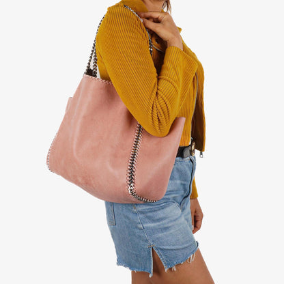 Stella McCartney Wendbare Falabella Tote Blush Pink Veganes Shaggy Deer