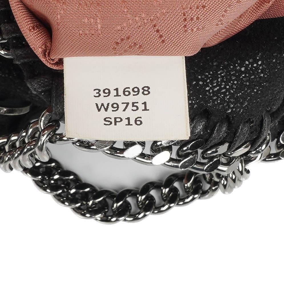 Stella McCartney Tiny Falabella schwarze vegane Shaggy Deer Tote Bag mit Nieten und Fransen