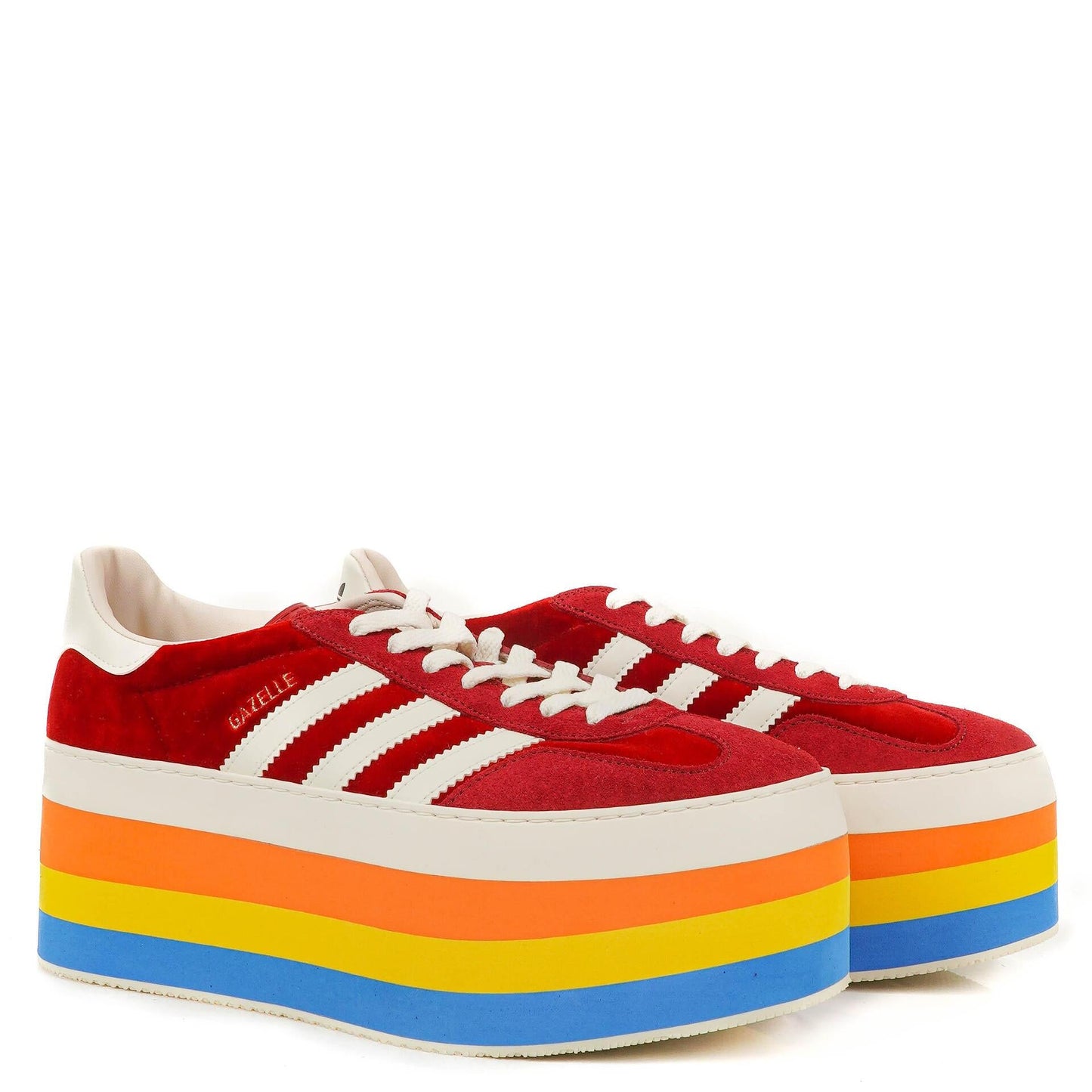 The Gucci x Adidas Gazelle Plateau Rot