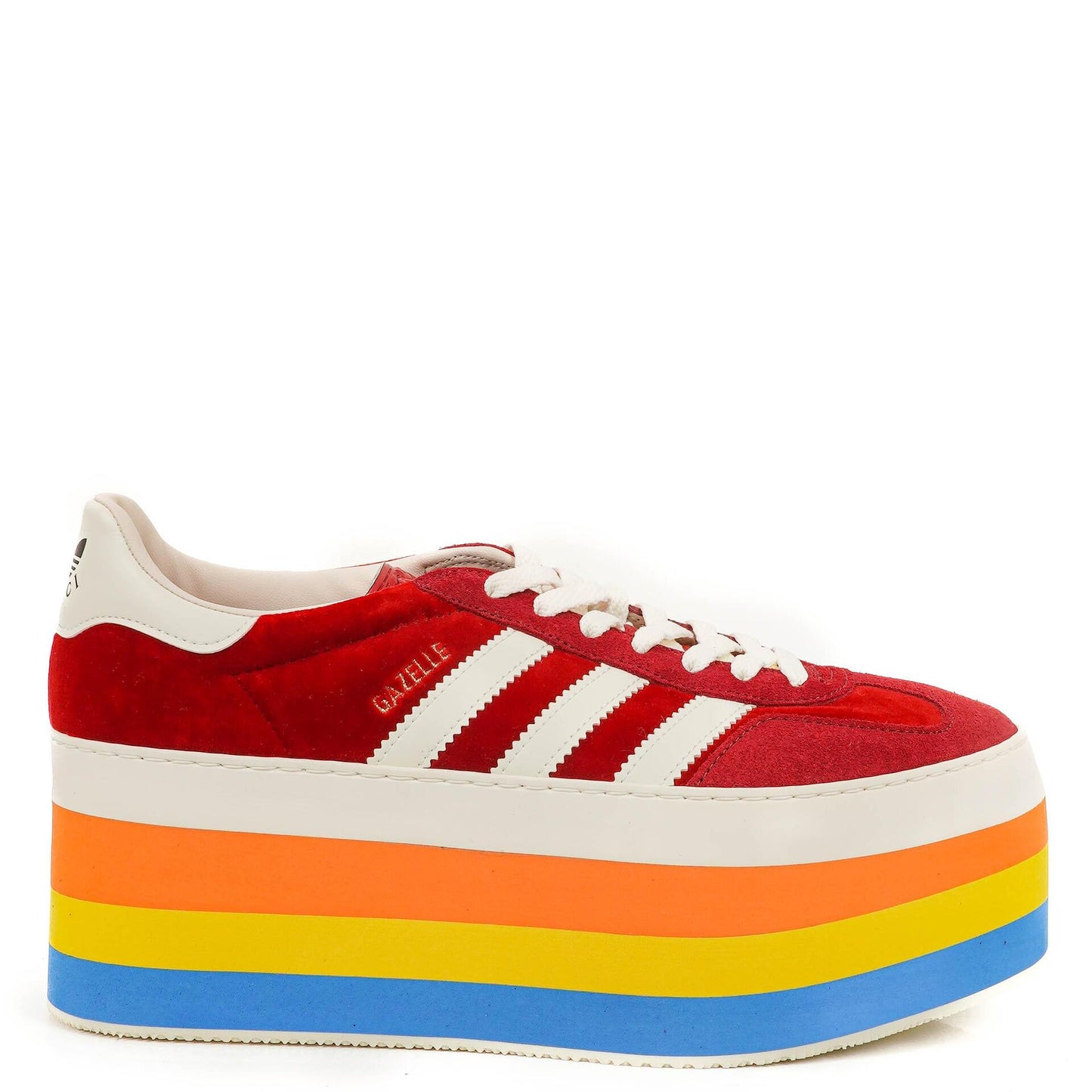The Gucci x Adidas Gazelle Plateau Rot