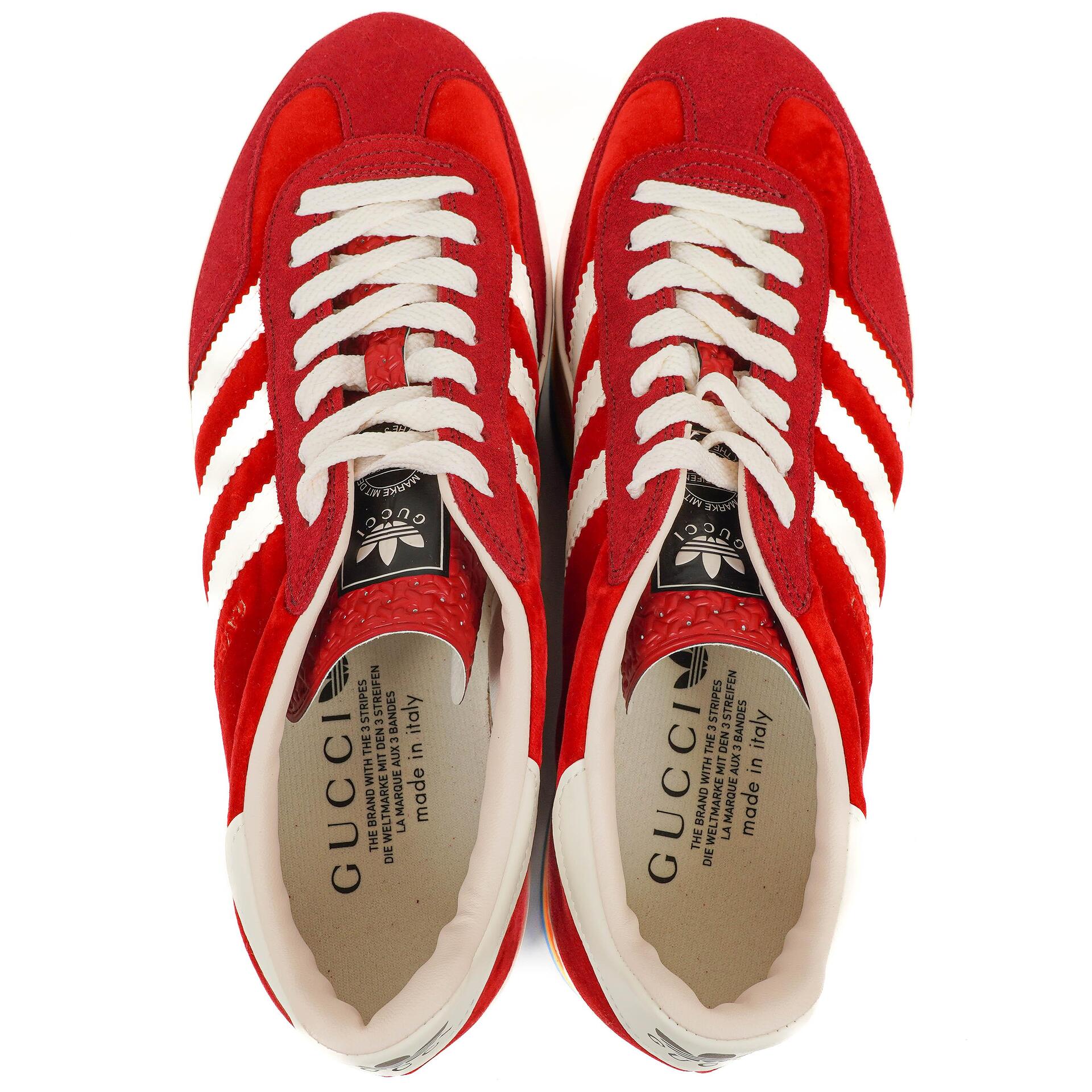 The Gucci x Adidas Gazelle Plateau Rot