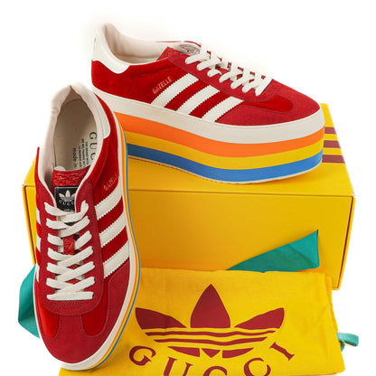 The Gucci x Adidas Gazelle Plateau Rot