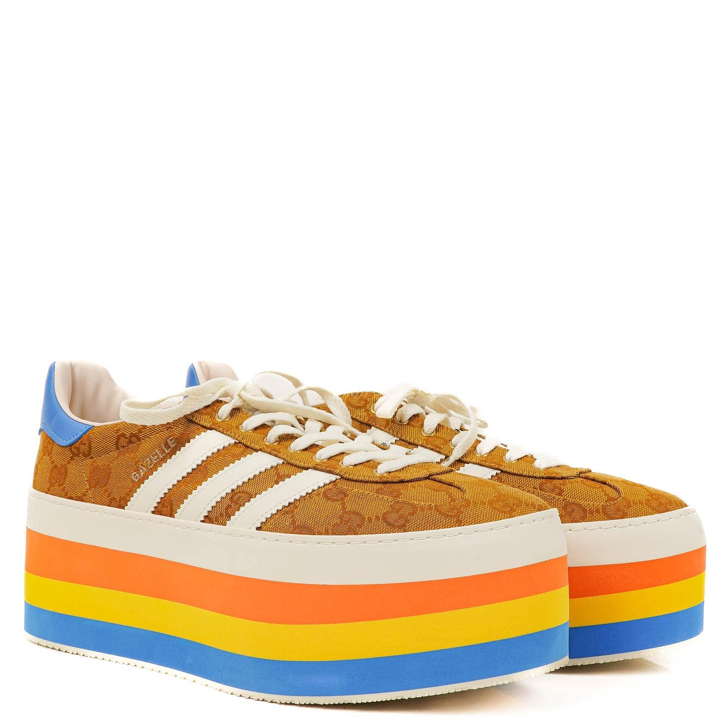 The Gucci x Adidas Jacquard Gestreifte Keilabsatz Sneaker