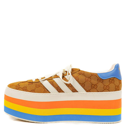 The Gucci x Adidas Jacquard Gestreifte Keilabsatz Sneaker