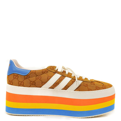 The Gucci x Adidas Jacquard Gestreifte Keilabsatz Sneaker