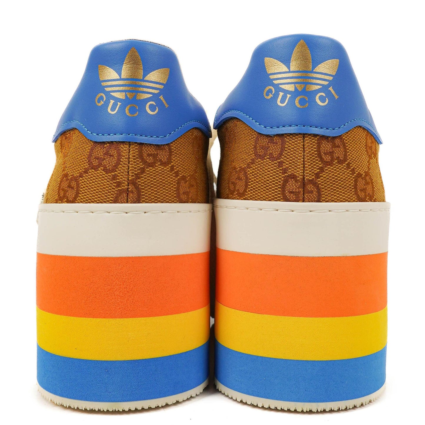 The Gucci x Adidas Jacquard Gestreifte Keilabsatz Sneaker