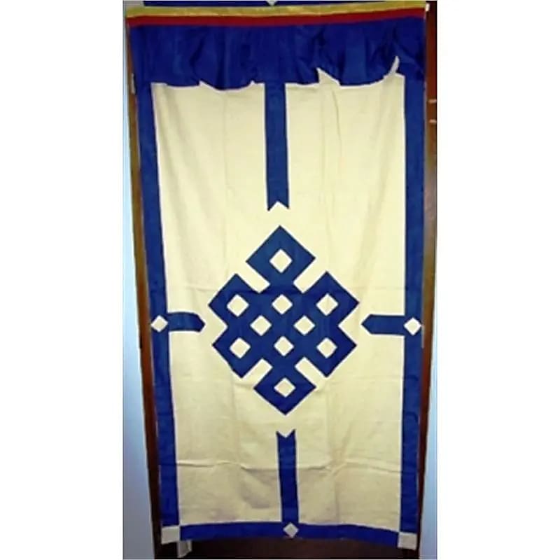 Tibetischer Türvorhang blau/creme - 178x85 cm - Laminimas e.K
